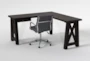 Jaxon Corner Desk + Moby Grey Low Back Rolling Office Chair - Side