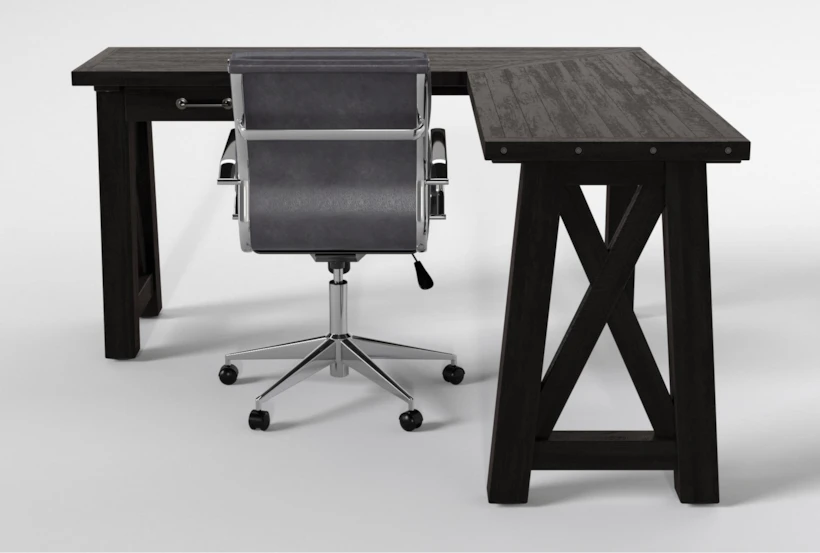 Jaxon Corner Desk + Moby Grey Low Back Rolling Office Chair - 360
