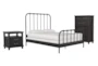 Knox California King Metal 3 Piece Bedroom Set With Jaxon Chest Of Drawers + Open Nightstand - Signature