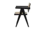 Dark Teak Cane Accent Chair - Material