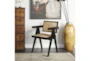 Dark Teak Cane Accent Chair - Room