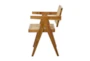 Light Teak Cane Accent Chair - Material