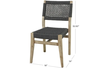 Weave Dark Grey Dining Chair Set Of 2 - Detail