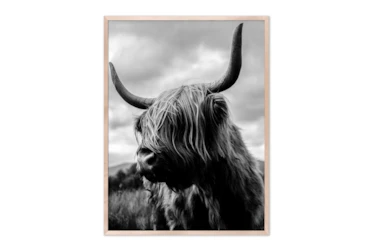30X40 Michael Schauer Highland Cow With Maple Frame