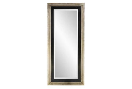 38X86 Antique Silver Leaf + Black Art Décor Frame Leaner Mirror