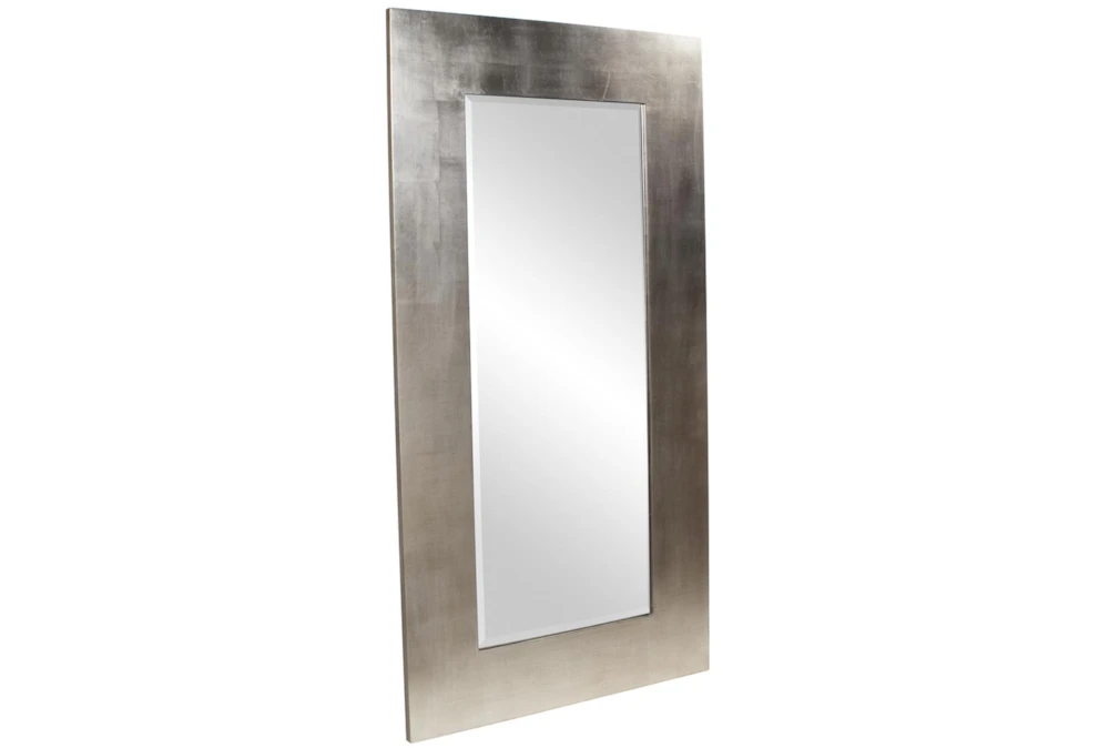 38X72 Brushed Silver Leaf Wide Frame Leaner Mirror