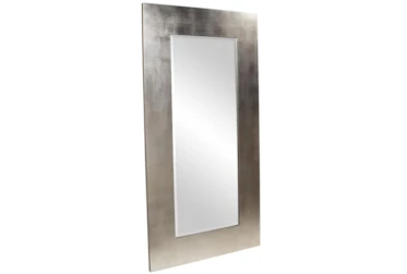 47X87 Brushed Silver Leaf Wide Frame Leaner Mirror