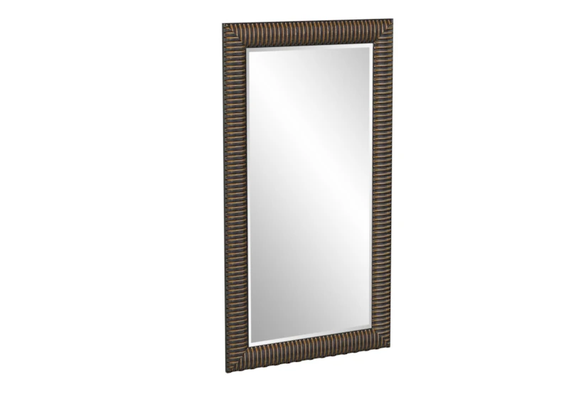 46X82 Antique Copper Variegated Bar Frame Floor Mirror - 360