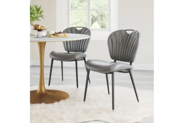 Logan Gray Faux Leather Dining Chair Set Of 2