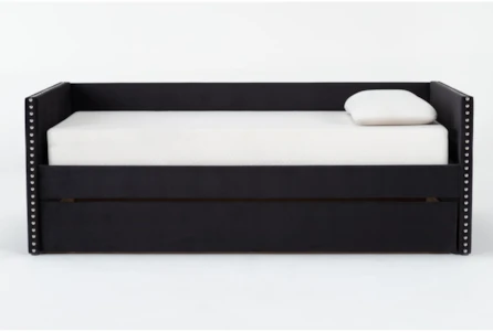 Stacci Black Twin Velvet Upholstered Daybed - Main