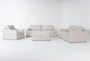 Araceli II Sand 4 Piece 95" Sofa, Loveseat, Chair & Storage Ottoman Set - Signature