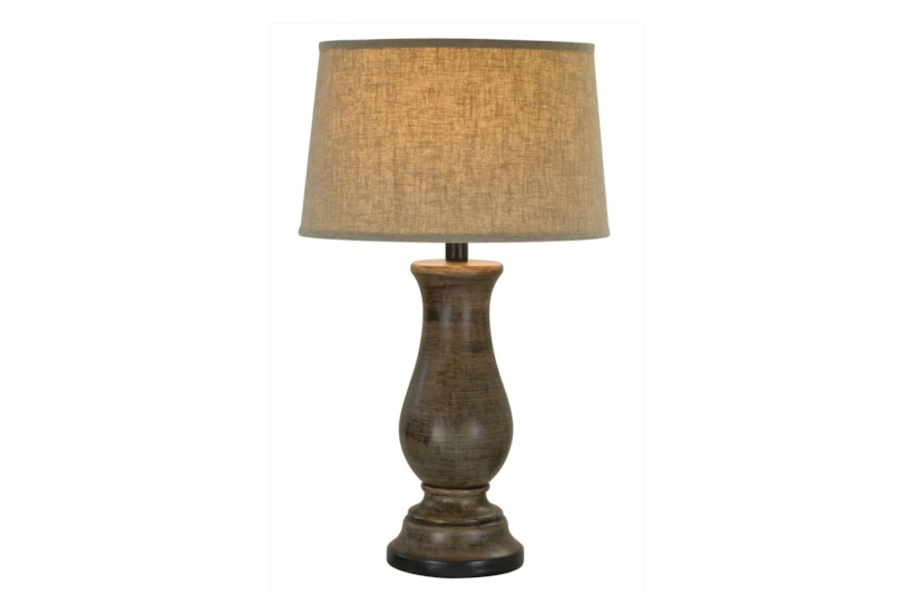 31 Inch Light Sand Brown Urn Style Table Lamp - 360