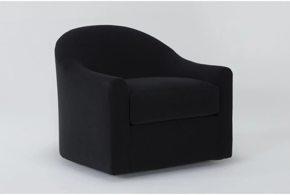 Merion 35" Velvet Black Accent Chair
