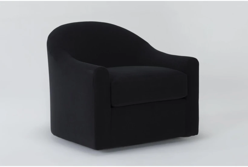 Merion 35" Velvet Black Accent Chair - 360