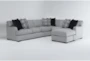 Merion Chenille 134" 2 Piece Left Arm Facing Sofa Sectional With Reversible Chaise - Side