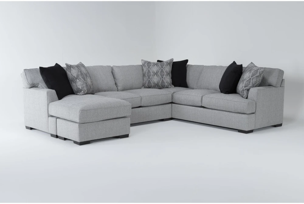 Merion Chenille 134" 2 Piece Left Arm Facing Sofa Sectional With Reversible Chaise