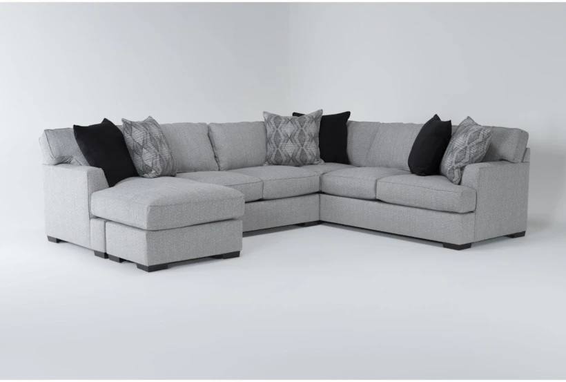 Merion Chenille 134" 2 Piece Left Arm Facing Sofa Sectional With Reversible Chaise - 360