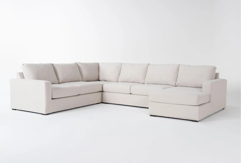 Araceli II Sand 140" 4 Piece Sectional with Right Arm Facing Chaise