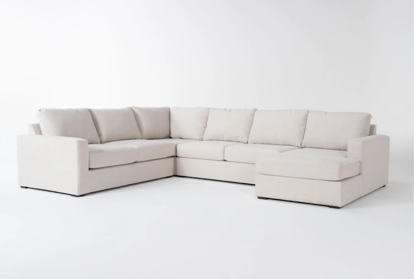 Araceli II Sand 140" 4 Piece Sectional with Right Arm Facing Chaise - 360