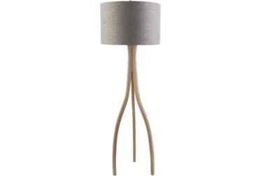 60 Inch Inch Natural Wood Wishbone Floor Lamp