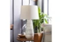 26 Inch White + Natural Boho Southwest Pattern Table Lamp - Detail