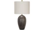 25 Inch Brown Silver Wash Bulb Table Lamp - Signature