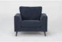 Canela II Midnight Blue Arm Chair - Front