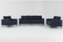 Canela II Midnight Blue 3 Piece Sofa, Loveseat & Chair Set - Signature