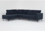 Canela II Midnight Blue 114" 2 Piece Sectional with Left Arm Facing Corner Chaise - Signature