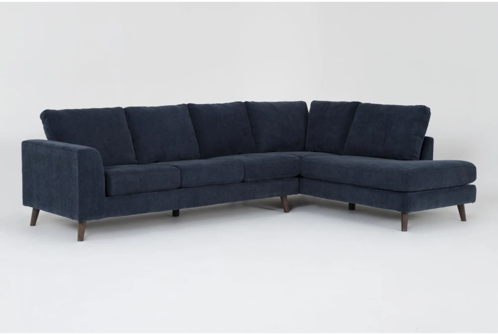Canela II Midnight Blue 114" 2 Piece Sectional with Right Arm Facing Corner Chaise