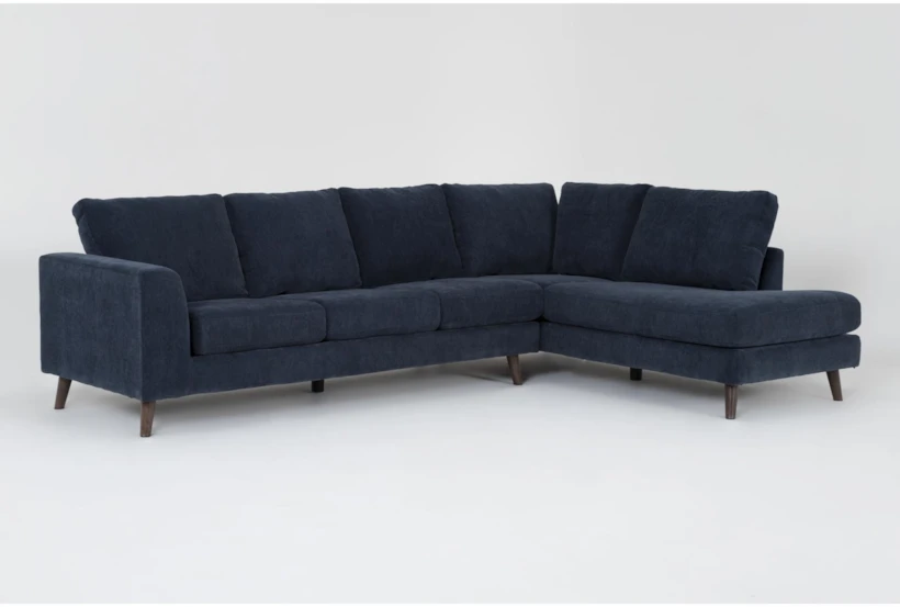 Canela II Midnight Blue 114" 2 Piece Sectional with Right Arm Facing Corner Chaise - 360