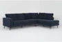 Canela II Midnight Blue 114" 2 Piece Sectional with Right Arm Facing Corner Chaise - Signature