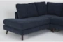 Canela II Midnight Blue 114" 2 Piece Sectional with Left Arm Facing Corner Chaise & Ottoman - Detail