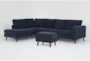 Canela II Midnight Blue 114" 2 Piece Sectional with Left Arm Facing Corner Chaise & Ottoman - Signature