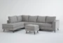 Canela II Dove 114" 2 Piece Sectional With Left Arm Facing Corner Chaise & Ottoman - Signature