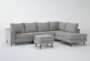 Canela II Dove 114" 2 Piece Sectional with Right Arm Facing Corner Chaise & Ottoman - Signature