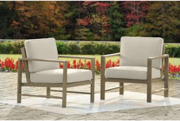 Fynn Brown Outdoor Lounge Chairs Set Of 2