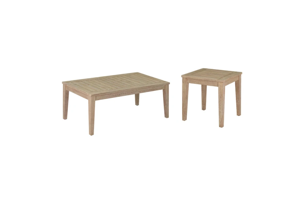 Hancock Natural Outdoor Coffee + End Table Set