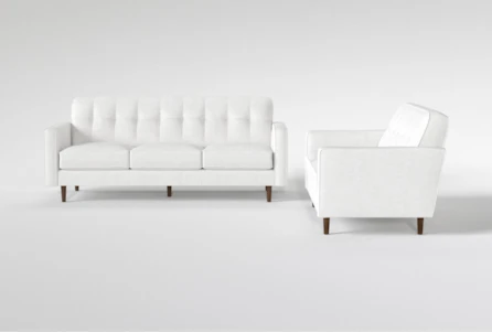 Quilted Sofa And Loveseat Ivory Living Room Sets | Living Spaces