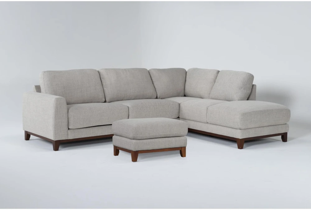 Amherst Cobblestone 2 Piece Sectional with Right Arm Facing Chaise & Ottoman