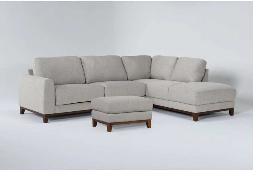 Amherst Cobblestone 2 Piece Sectional with Right Arm Facing Chaise & Ottoman - 360