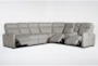 Jarrell Grey 122" 4 Piece Power Reclining Sectional with Right Arm Facing Console Loveseat & Recliner Set - Side