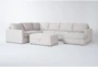 Araceli II Sand 140" 4 Piece Sectional with Right Arm Facing Chaise & Storage Ottoman - Signature
