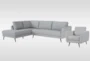 Ginger Grey 2 Piece Sectional with Left Arm Facing Corner Chaise & Chair - Signature