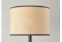 58 Inch Black Rubberwood + Natural Woven Shade Floor Lamp - Detail