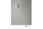 74 Inch Brushed Steel + Grey Textured Fabric Shade Arc Floor Lamp - Detail
