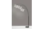 82 Inch Black + Taupe Textured Fabric Adjustable 3 Arm Arc Lamp - Detail