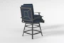 Martinique Navy II Outdoor Swivel Counter Stool Set Of 2 - Side