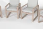Malaga Grey Eucalyptus Outdoor Dining Arm Chairs Set of 4 - Detail