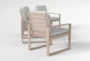 Malaga Grey Eucalyptus Outdoor Dining Arm Chairs Set of 4 - Side